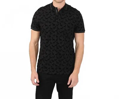 Eight X Moose Flocking Polo In Black