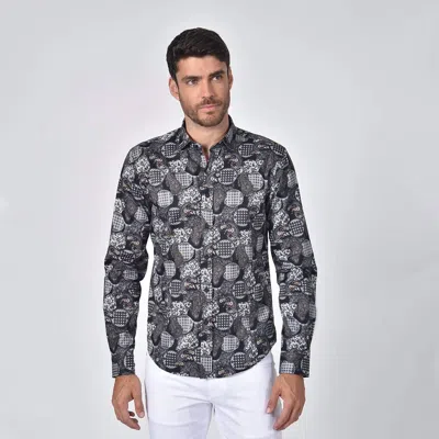 Eight X Moroccan Tapestry Paisley Button Down Shirt In Black In Gray