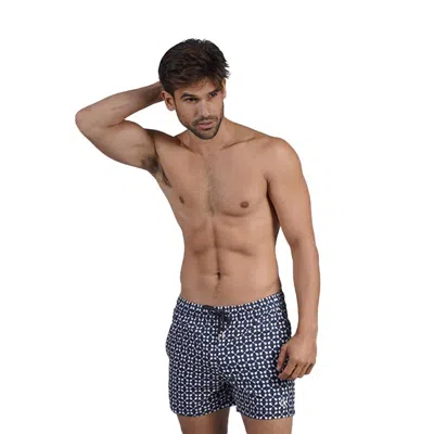 Eight X Mosaic Drift Swim Trunks In Navy In Blue