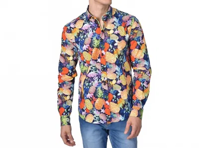 Eight X Neon Pineapples On A Bed Of Flowers Button Down Shirt In Multi