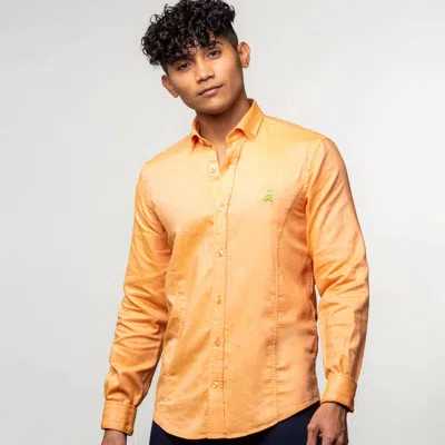 Eight X Oxford Frog Button Down Shirt In Orange