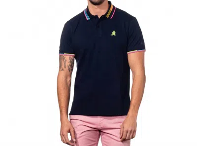 Eight X Pablo Frog Polo Shirt In Navy In Multi