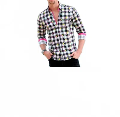 Eight X Paint Splash Digital Print Shirt With Trim In Black In Multi