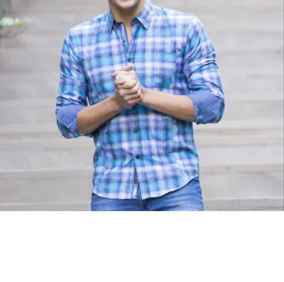 Eight X Paisley Over Checkered Jacquard Shirts In Blue