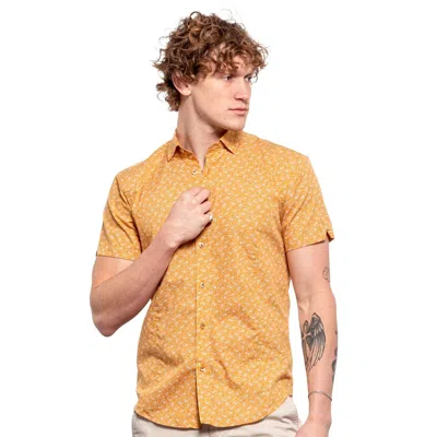 Eight X Paisley Short Sleeve Shirt In Yellow Gold