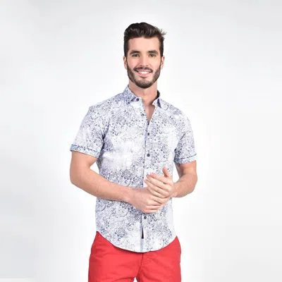 Eight X Paisley Trace Short Sleeve Shirt In Blue