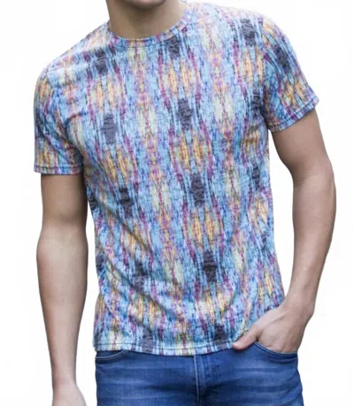 Eight X Pattern Print T-shirt In Blue Multi In Animal Print