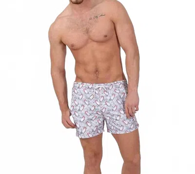 Eight X Polar Bear Plunge Print Swim Trunks In White