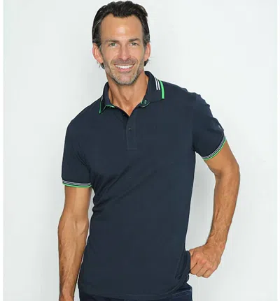 Eight X Polo With White And Green Trim In Navy In Blue