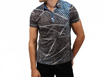 Eight X Print Polo Shirt In Black In Multi