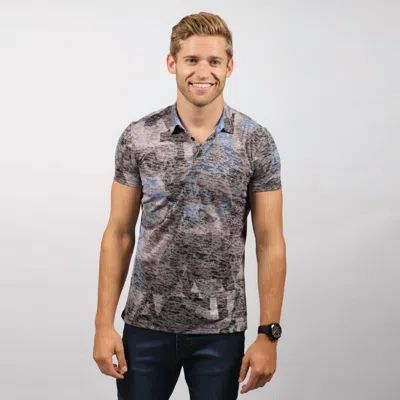 Eight X Print Polo Shirt In Multi In Blue