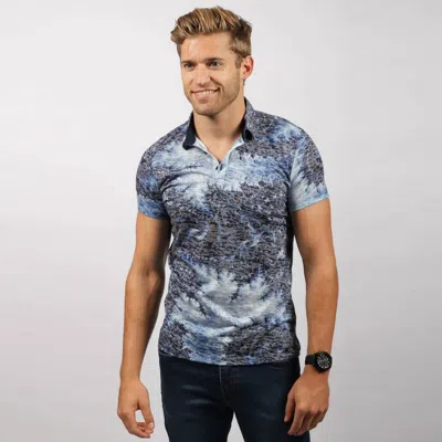 Eight X Printed Polo Shirt In Navy Blue