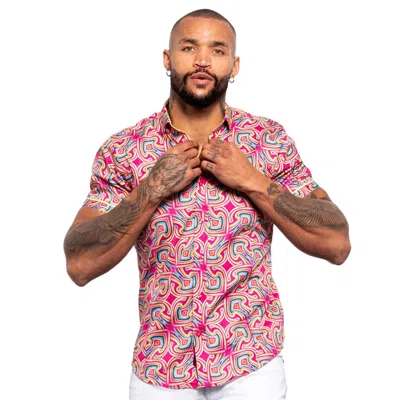Eight X Psychedelia Short Sleeve Shirt In Fuchsia In Pink