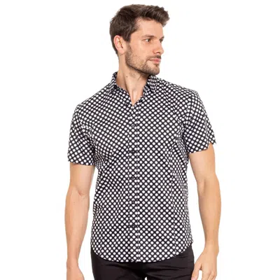Eight X Push Button Short Sleeve Button Down Shirt In Black In Multi