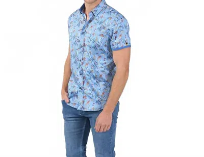 Eight X Retro Print Short Sleeve Shirt In Blue
