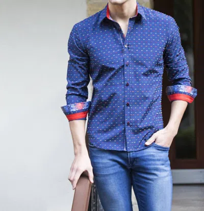 Eight X Reverse Fill Coupe Shirt In Navy In Blue