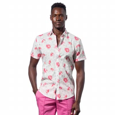 Eight X Rose Breeze Linen Short Sleeve Shirt In White In Multi
