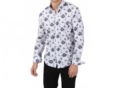 Eight X Rose Dot Button Down Shirt In White In Multi