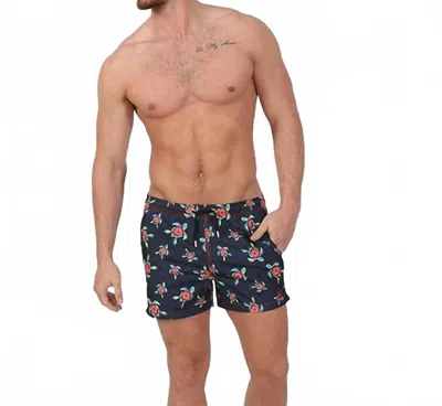 Eight X Sea Turtle Swim Trunks In Navy In Blue