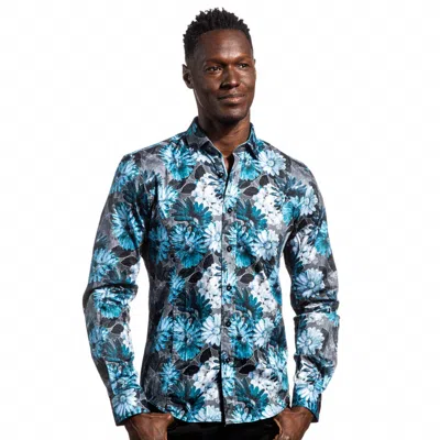 Eight X Silver Comeback Button Down Shirt In Blue