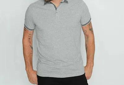 Eight X Slim Fit Polo With Trim In Grey In Gray