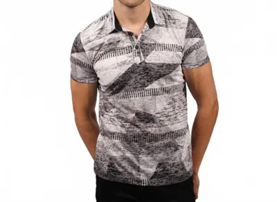 Eight X Slim Fit Print Polo Shirt In Black/grey In Gray