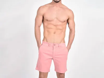 Eight X Slim Fit Stretch Jacquard Shorts In Pink