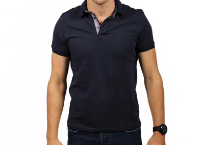 Eight X Solid Polo Shirt In Navy In Blue