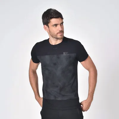 Eight X Striped Crew Neck T-shirt In Black