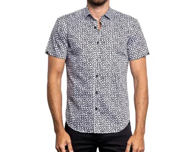 Eight X Tectonic Short Sleeve Shirt In White/ Black In Blue