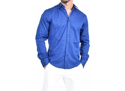 Eight X Temple Window Jacquard Button Down Shirt In Blue In Neutral