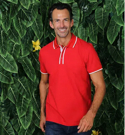 Eight X Trim Polo In Red