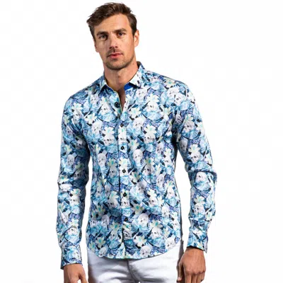 Eight X Tropic Slumber Button Down Shirt In Turquoise In Multi