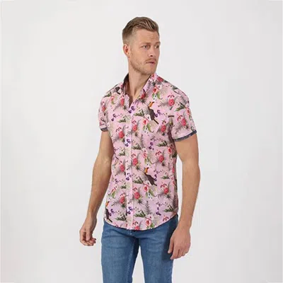 Eight X Tropical Short Sleeve Shirt In Pink In Pattern