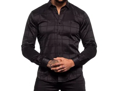 Eight X Window Pane Jacquard Shirt In Black