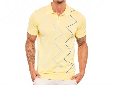 Eight X Zig Zag Knit Polo In Yellow
