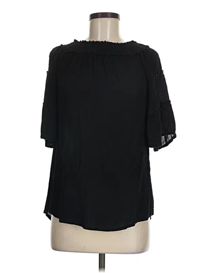 Pre-owned Eighty Eight Short Sleeve Blouse In Black