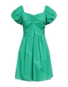 Eïki Eiki Woman Mini Dress Emerald Green Size Onesize Cotton, Elastane