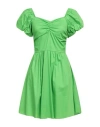 Eïki Eiki Woman Mini Dress Green Size Onesize Cotton, Elastane In Green