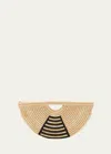 Eilaf Large Half Moon Raffia Top-handle Bag In Natural Beige