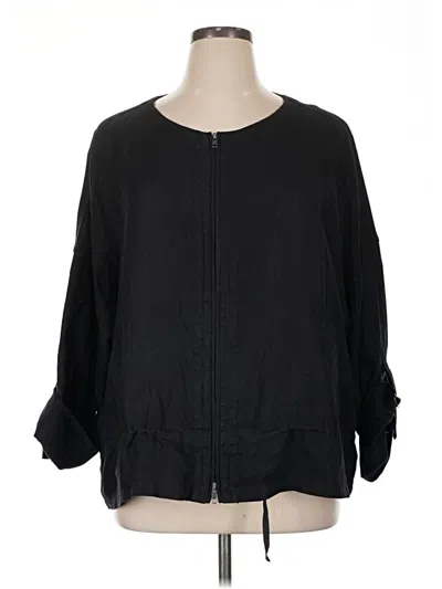 Pre-owned Eileen Fisher 3/4 Sleeve Blouse In Black