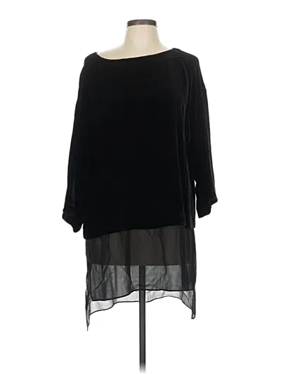 Pre-owned Eileen Fisher 3/4 Sleeve Blouse In Black