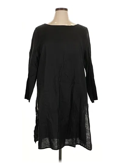 Pre-owned Eileen Fisher 3/4 Sleeve Blouse In Black