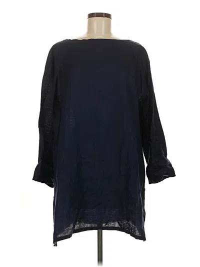 Pre-owned Eileen Fisher 3/4 Sleeve Blouse In Black