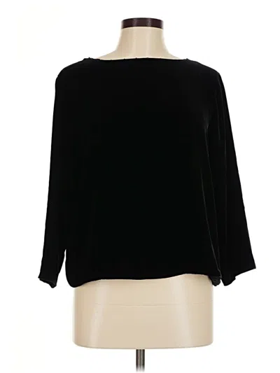 Pre-owned Eileen Fisher 3/4 Sleeve Blouse In Black