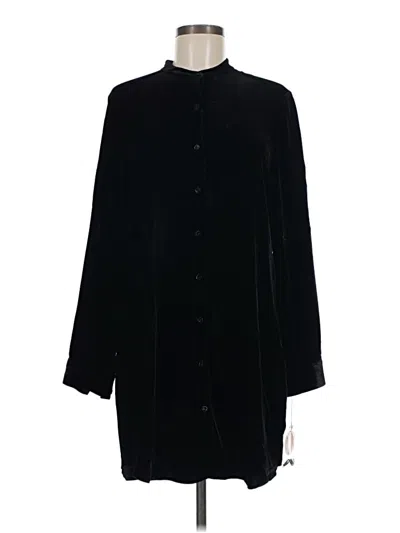 Pre-owned Eileen Fisher 3/4 Sleeve Blouse In Black