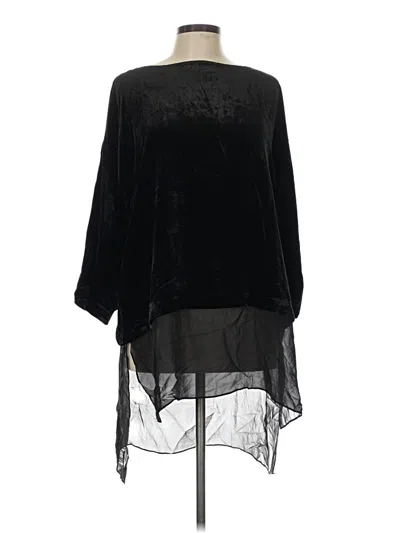 Pre-owned Eileen Fisher 3/4 Sleeve Blouse In Black
