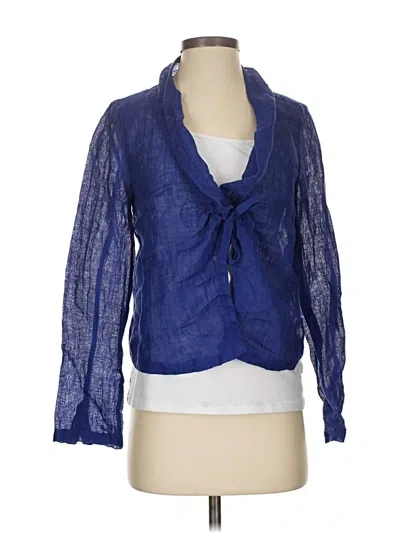 Pre-owned Eileen Fisher 3/4 Sleeve Blouse In Blue