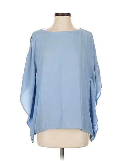 Pre-owned Eileen Fisher 3/4 Sleeve Blouse In Blue