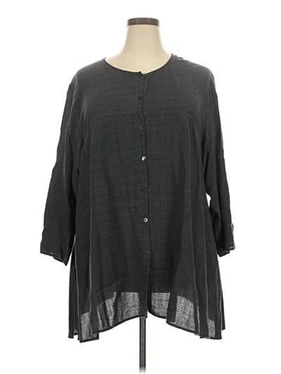 Pre-owned Eileen Fisher 3/4 Sleeve Blouse In Gray